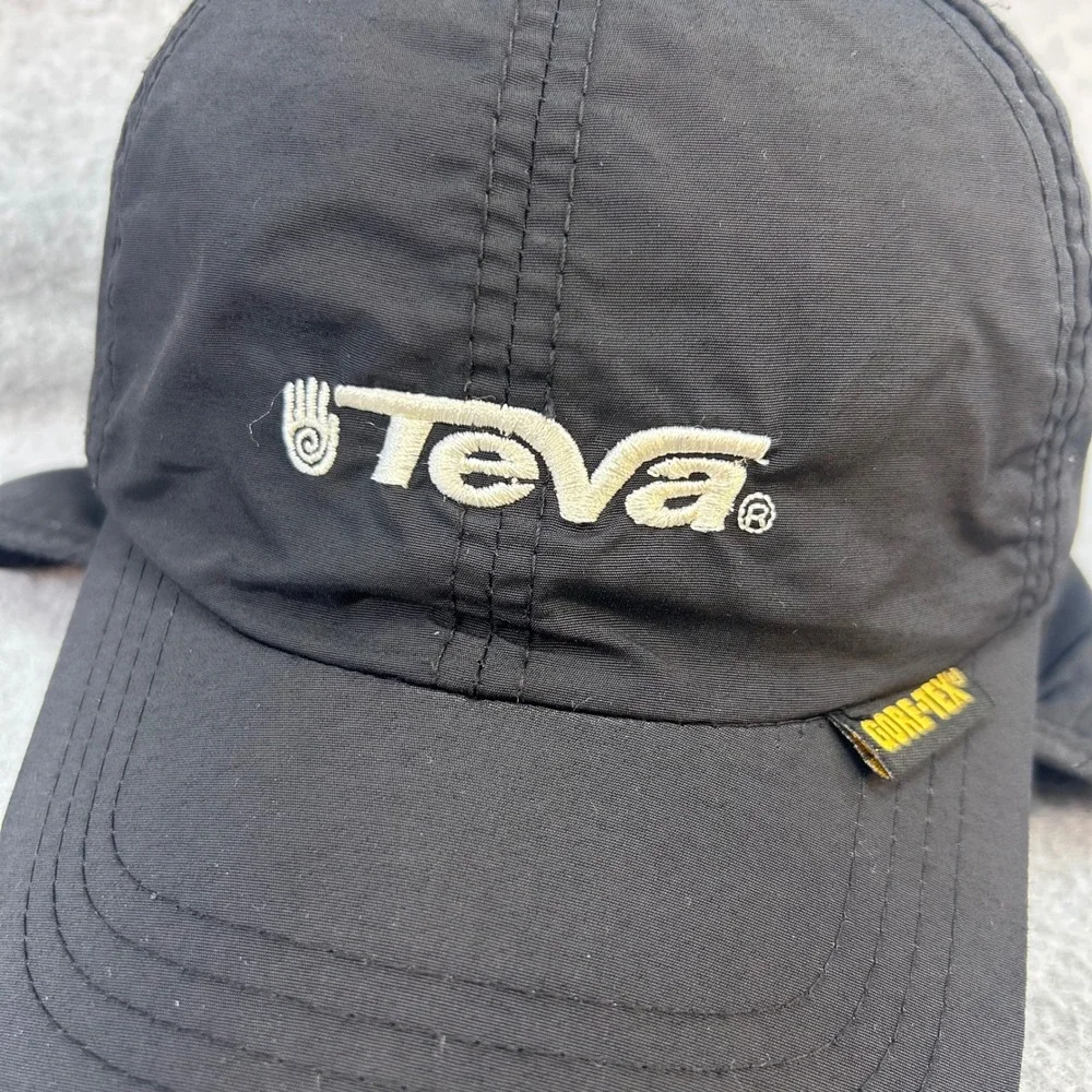 Teva Logo Mens Black Teva Hat Gore-Tex Ear Flap Adjustable OSFM